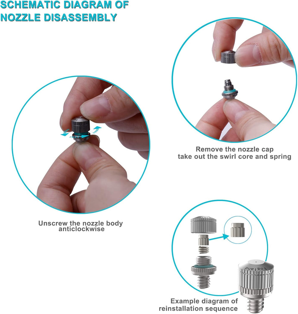 Fogland Stainless Steel Misting Nozzles, 20 Pack, 0.024" Orifice Mist Heads