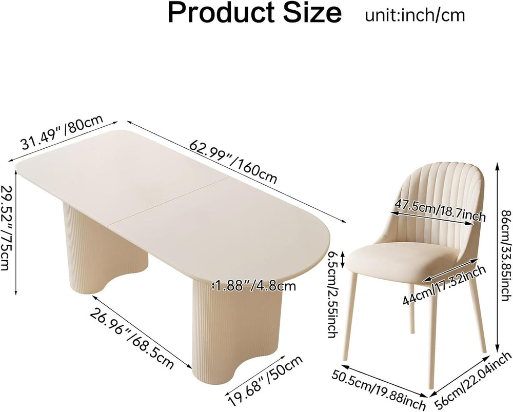 Guyii 62.99" Dining Table Set with 4 Chairs, Modern Kitchen Table Set, I...