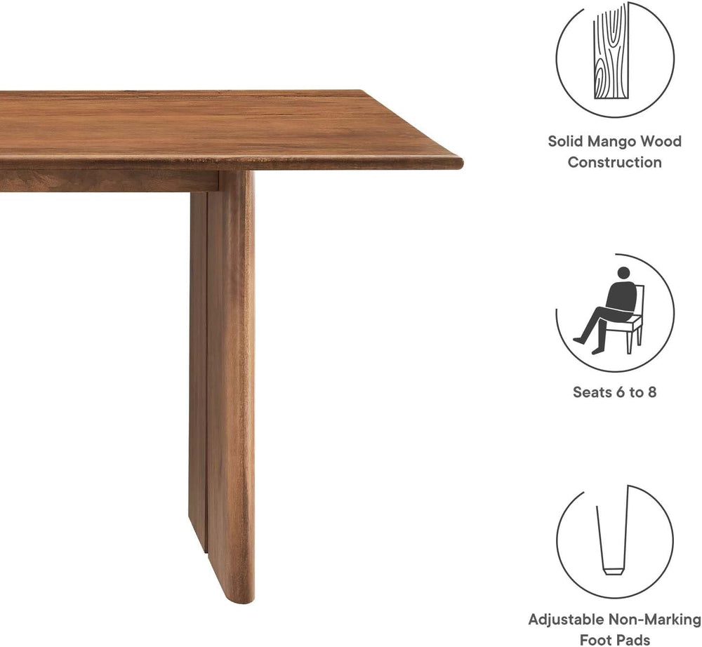 Modway Amistad 72" Solid Wood Modern Farmhouse Rectangular Dining Table ...