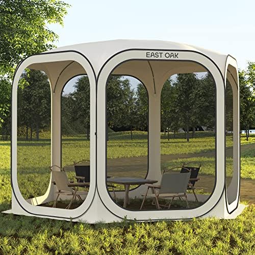 East Oak Pop up Screen Tent with Mosquito Netting, Portable Screen House Cano...
