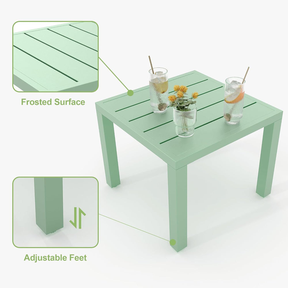 3 Piece Patio Bistro Set, Stackable Patio Dining Set, Green