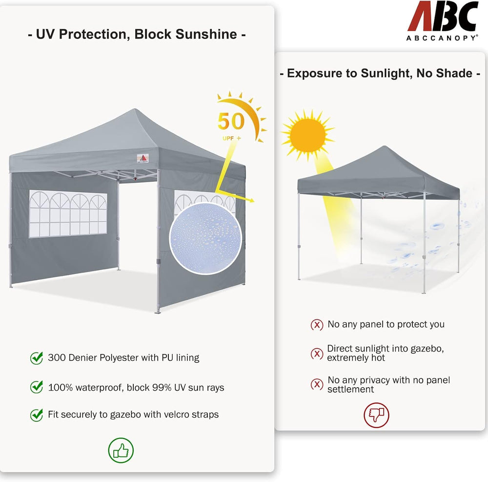 ABCCANOY 2 Packs of 10X10 Canopy Sidewalls with Church, Gray