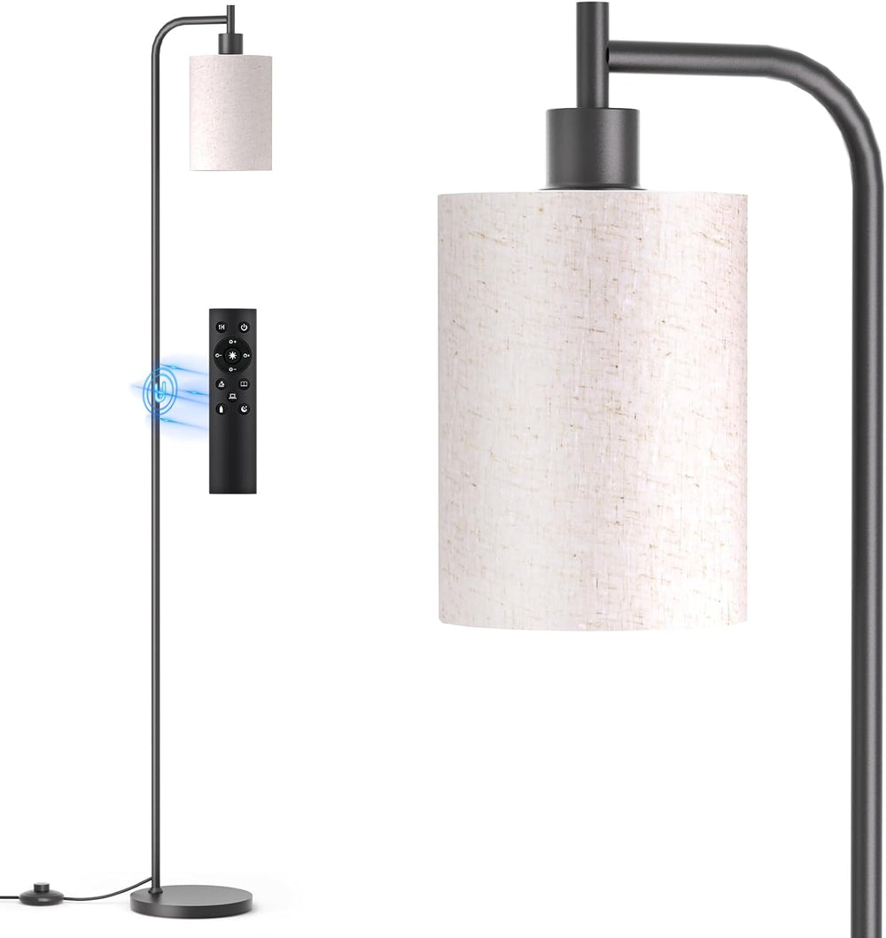 SIBRILLE Floor Lamp with Linen Shade, Dimmable Tall Standing Lamp with Remote...