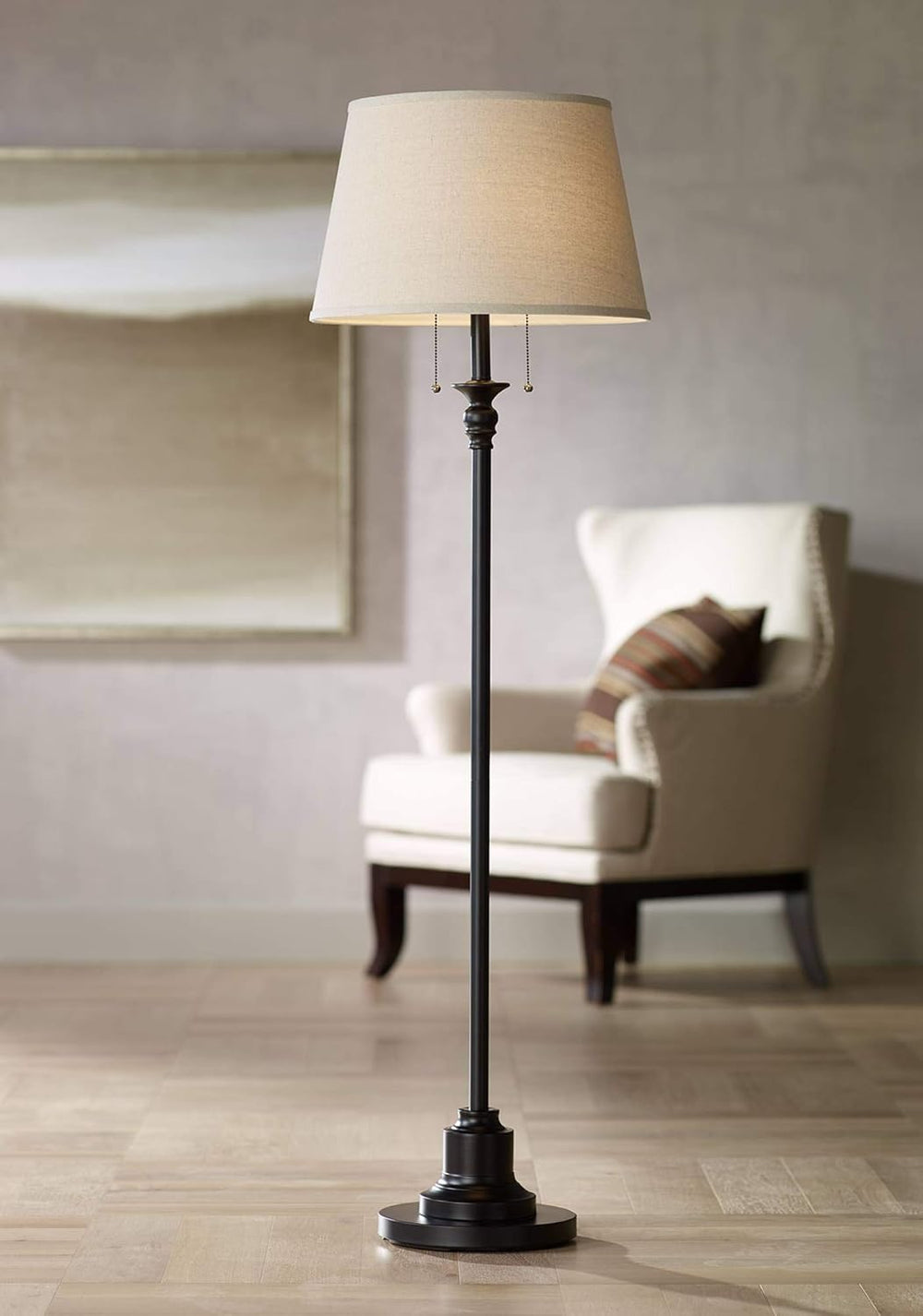 Possini Euro Design Spenser 58" Tall Oiled Bronze Traditional Floor Lamp