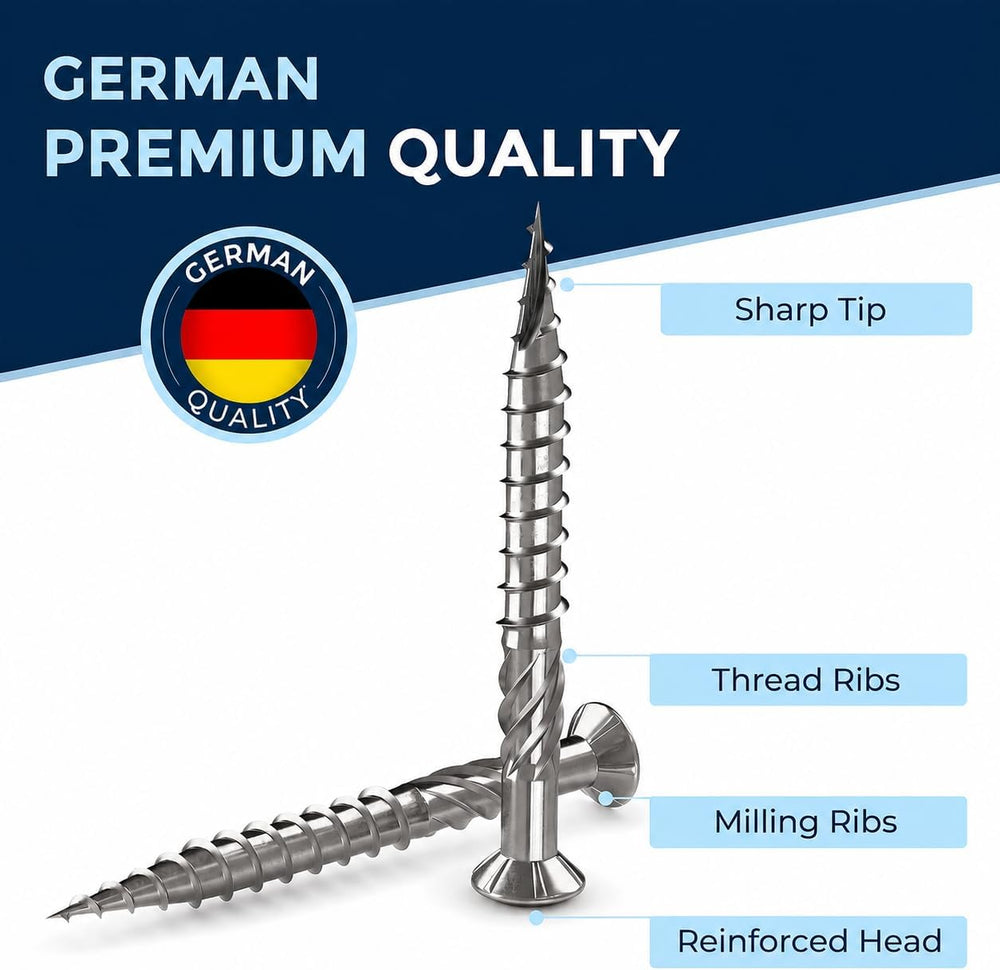 #10-2-3/8″ 500 Piece Deck Screws 5 x 60 mm | Perfect for 25 mm Panels | Harde...
