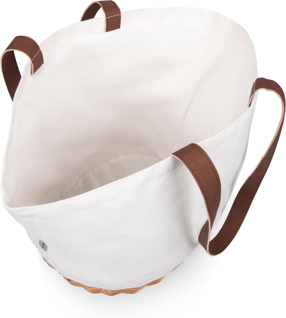 Picnic TIME Promenade Picnic Basket for Set 2, Stylish Canvas Tote Bag with H...