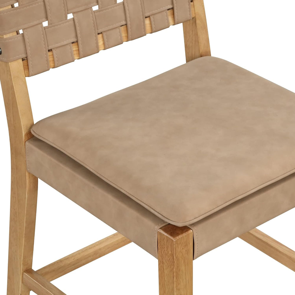 Nathan James Cohen Mid-Century Modern Suede Bar Stool, Counter Height Chair i...