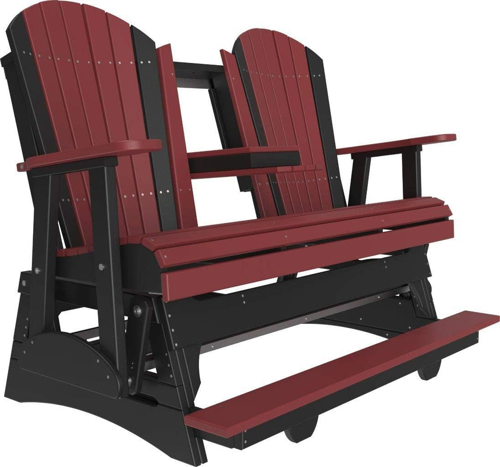 LuxCraft Adirondack Balcony Glider - 5' with Drop Down Console (Cherrywoo...