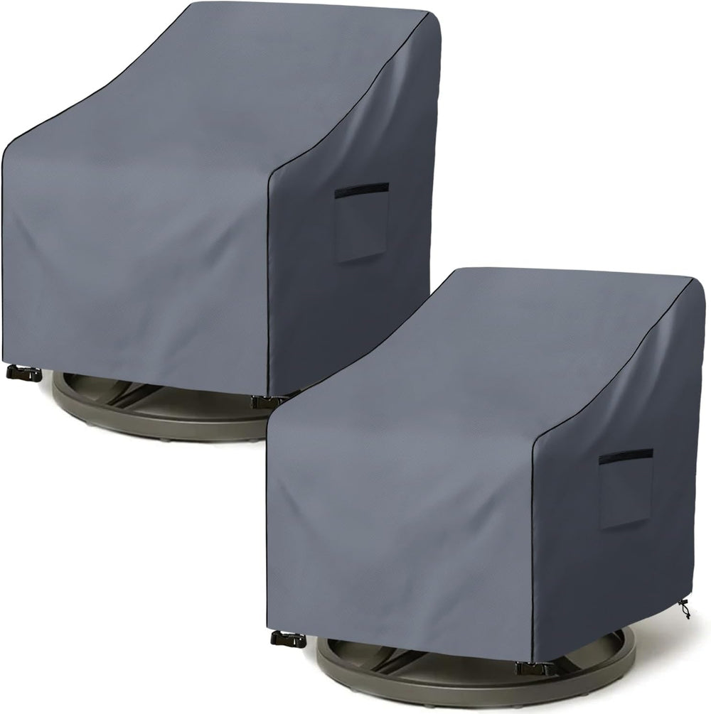 Outdoor Swivel Chair Cover 2 Pack,600D Heavy Duty 100% Waterproof Outdoor Cha...
