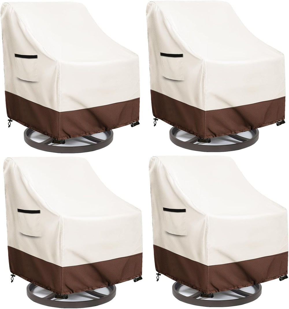 Waterproof 4 Pack Outdoor Swivel Chair Cover for Patio Chair Size Up to 33&qu...