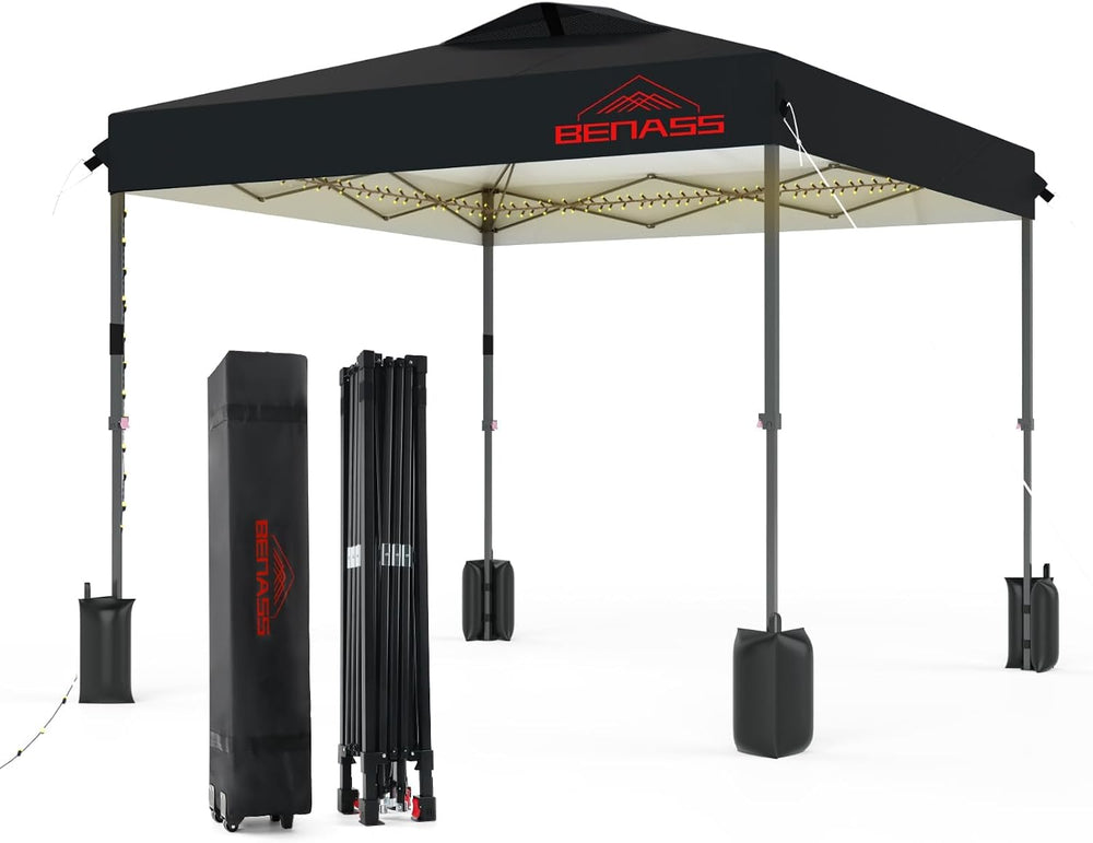 8x8 Pop Up Canopy Tent, Black
