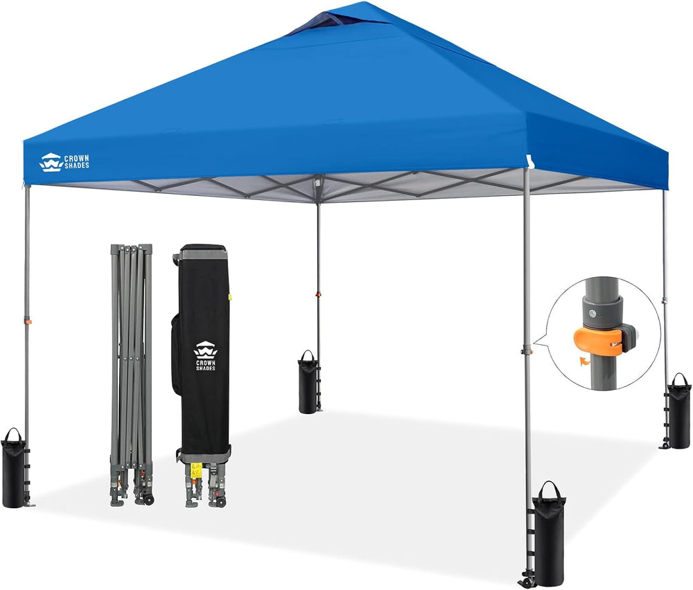 CROWN SHADES 10x10 Pop Up Canopy Tent,Outdoor Canopy, Blue