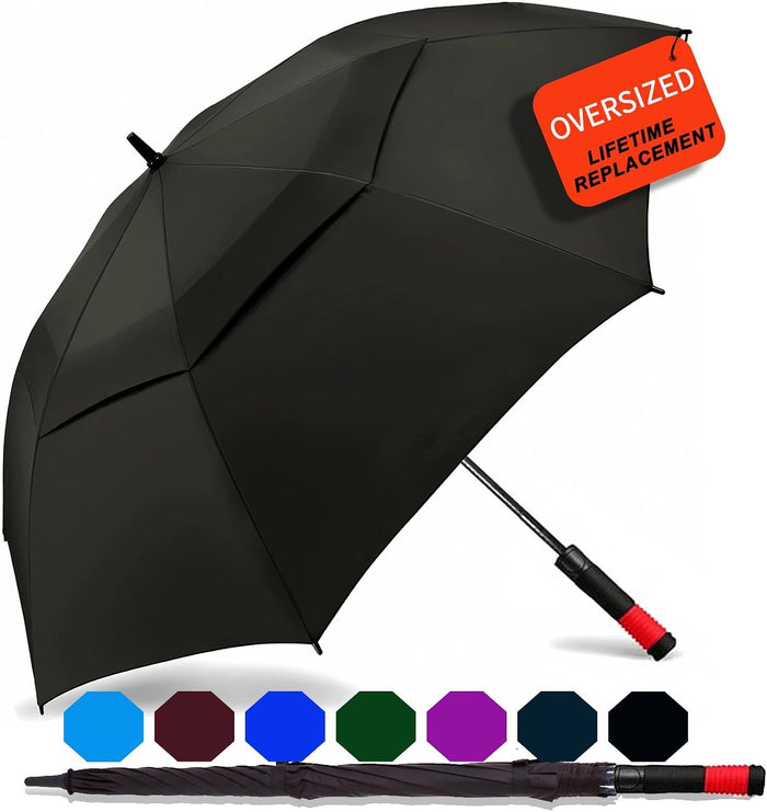 SIEPASA 62/68/72 Inch Large Golf Umbrella Windproof Waterproof Auto Open