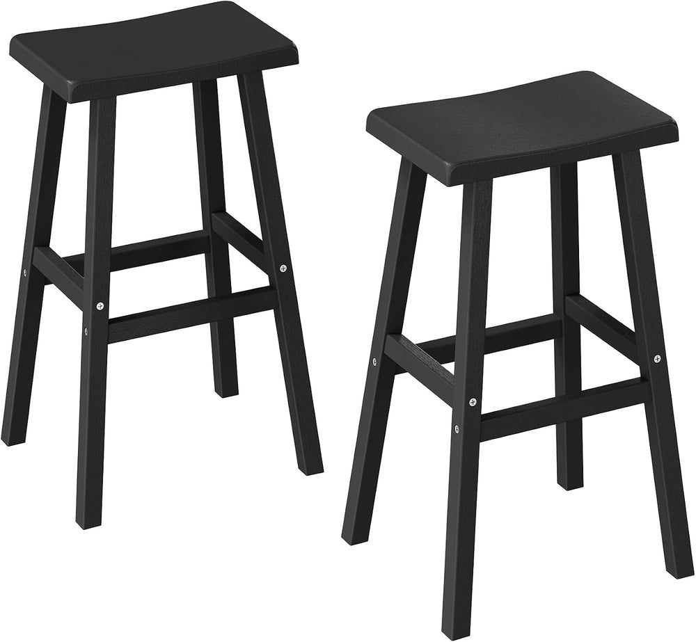 NUNU LAB Polywood Saddle-Seat Counter Height Bar Stools for Kitchen Island wi...