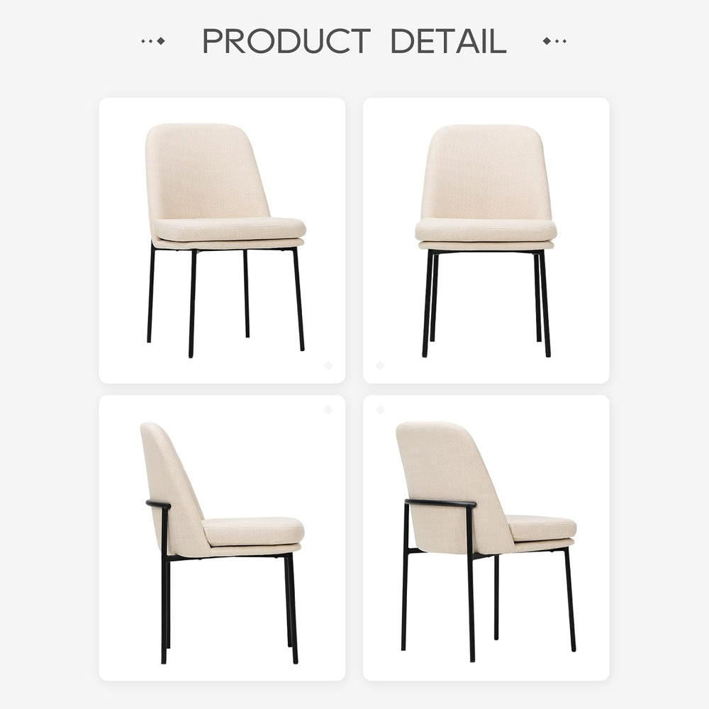COLAMY Modern Dining Chairs Set of 2, Upholstered Dining Room Chairs Dinner C...