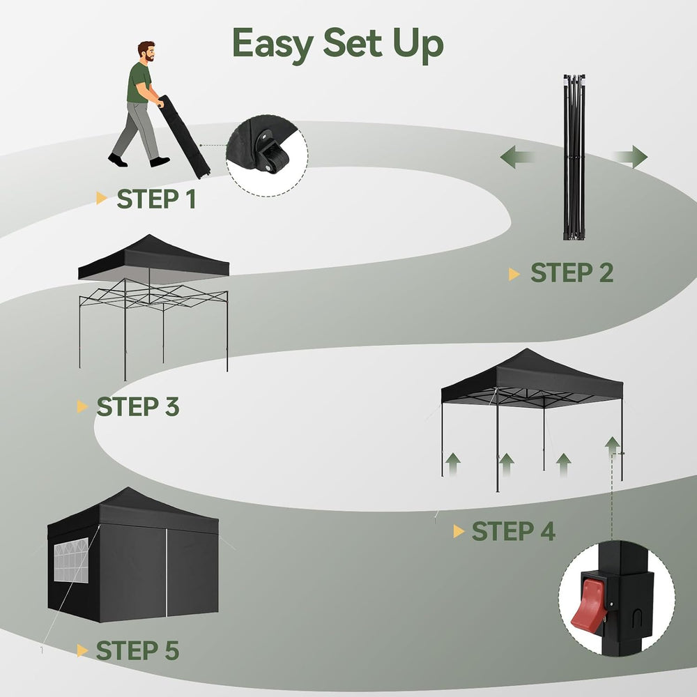 Aoxun 10x10 Pop up Canopy with Sidewalls, Heavy Duty Commercial Instant Shelt...