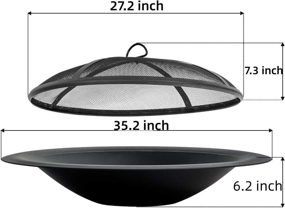 OutVue 35 inch Steel Fire Pit Bowl for DIY or Replacement Existing Fire Pit