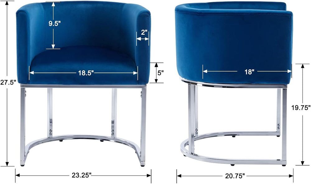 HNY Mid Century Modern Upholstered Barrel Dining Chairs with Arms Set of 6, V...