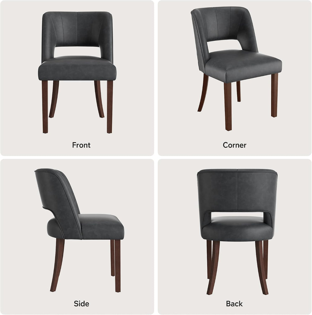 Dining Chairs Set of 6,Modern Dining Room Chairs with Thick Cushions,Faux Lea...