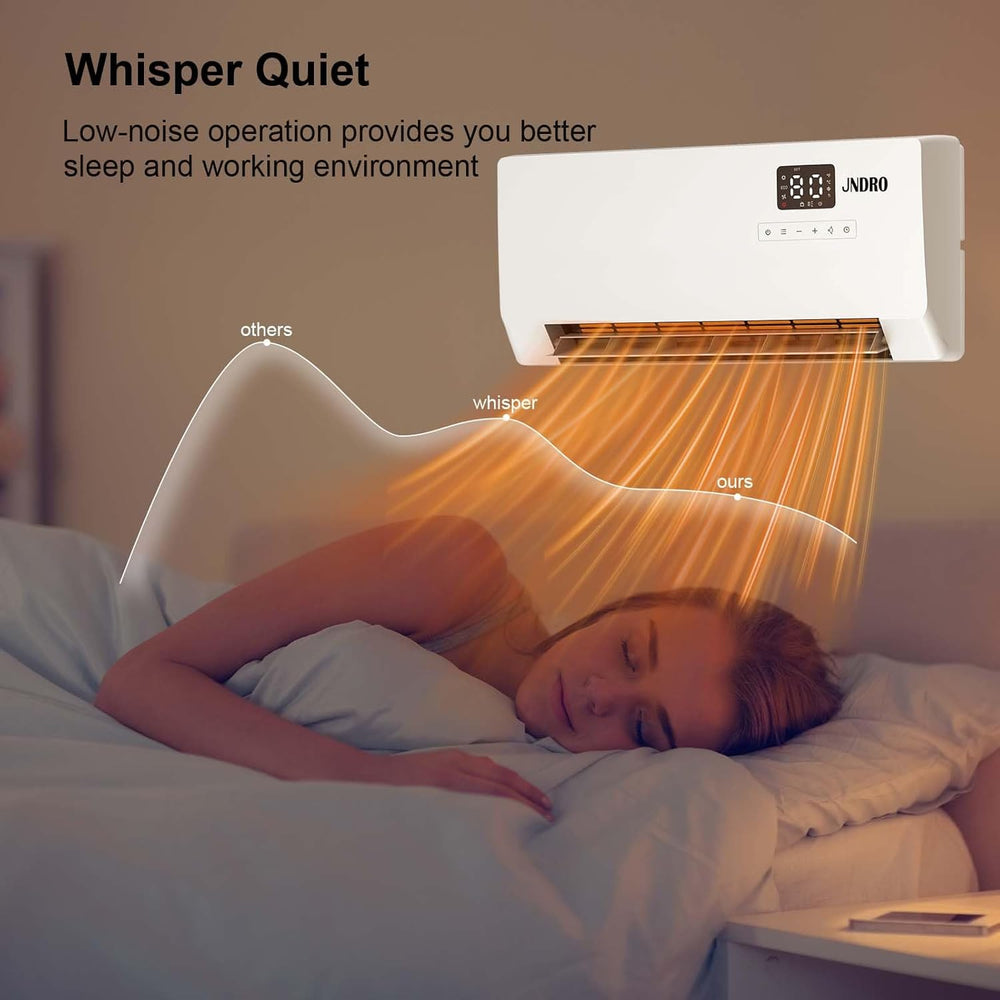 24-Inch Wall Mounted Electric Heater - 1500W Indoor Space Heater with LED Dis...