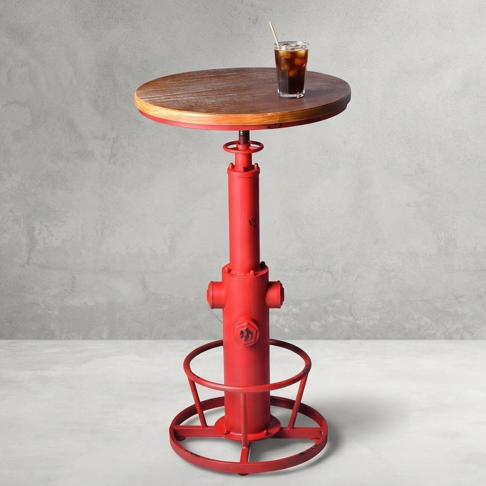 Topower Industrial Bar Table 38.58-48.43" Adjustable Pub Table Kitchen D...