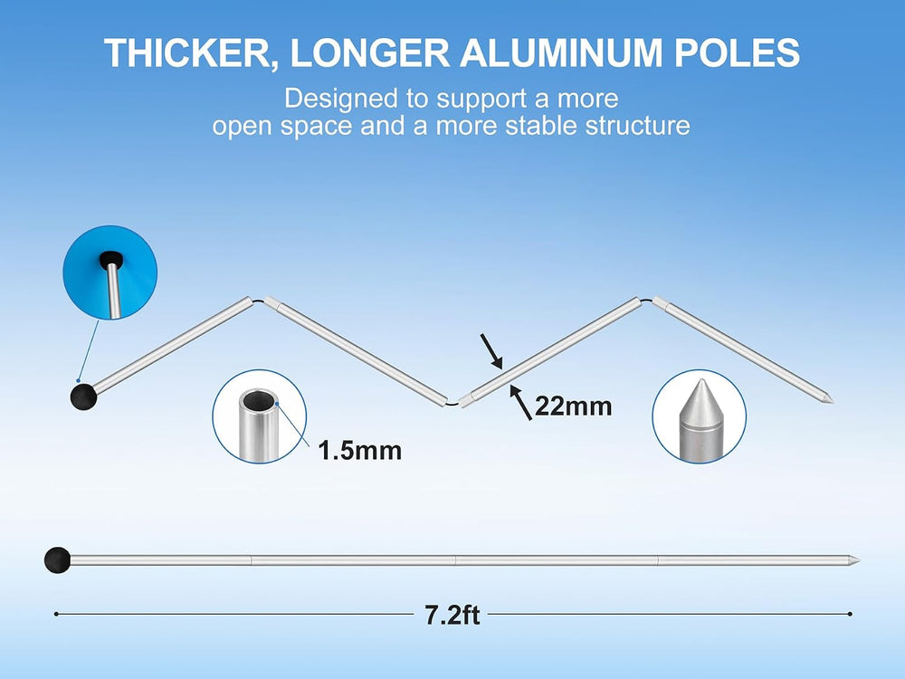 Beach Tent Sun Shelter, Camping Sun Shelter 11x 14FT with 22mm Thickened Alum...