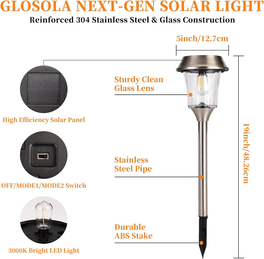 Solar Pathway Lights Outdoor, Landscape Lighting 4 Pack