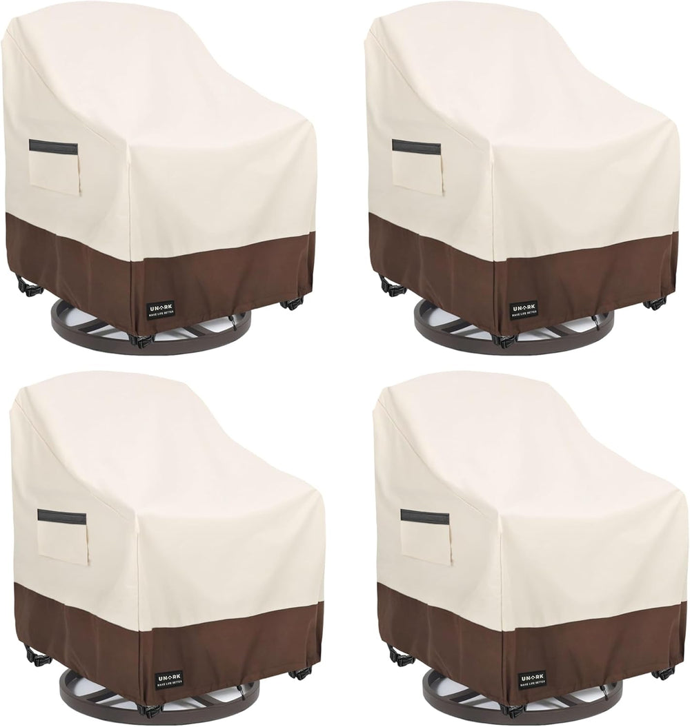 Outdoor Swivel Patio Chair Cover 4 Pack,600D Waterproof Heavy Duty Outdoor Ch...