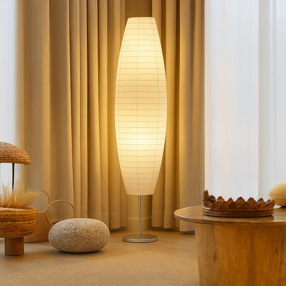 LIGHTACCENTS Paper Floor Lamp Set of 2, 59" Tall Modern Standing Lamps f...