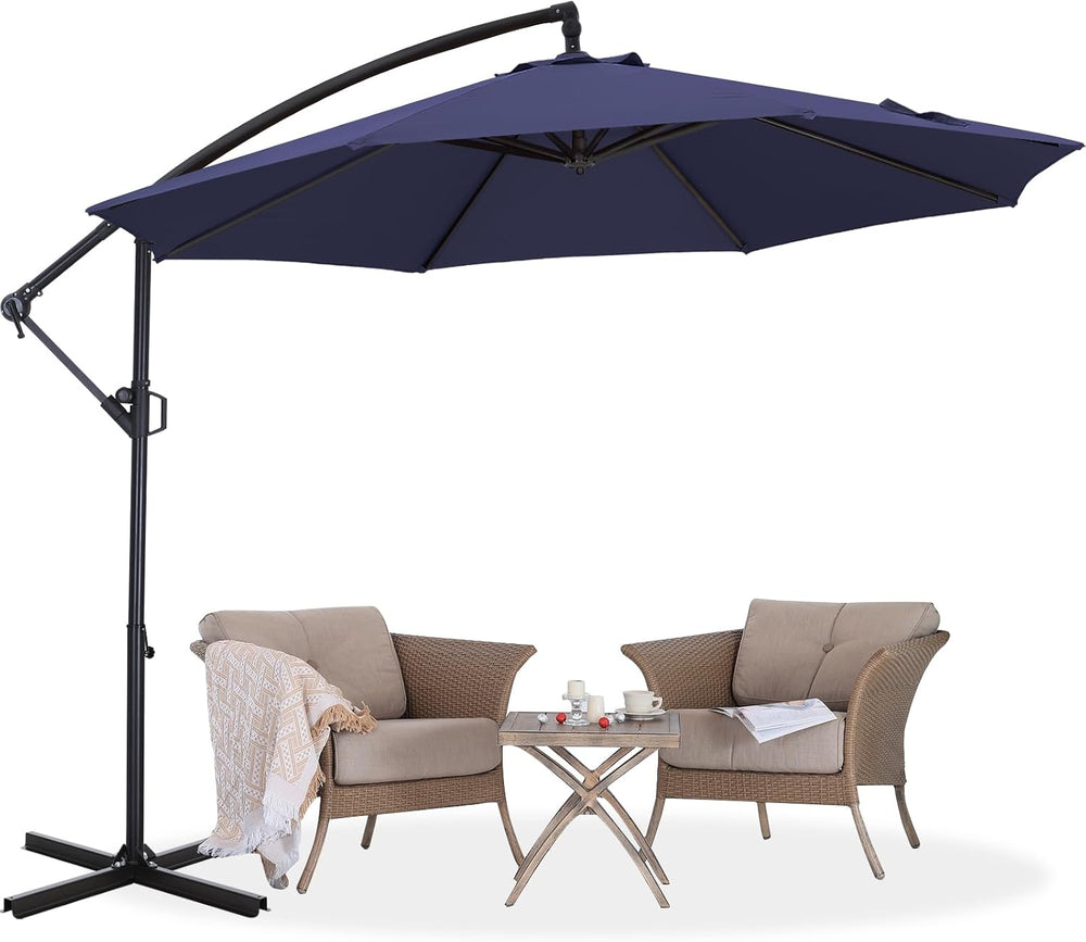 ABCCANOPY 9FT Cantilever Outdoor Patio Umbrella, Navy Blue
