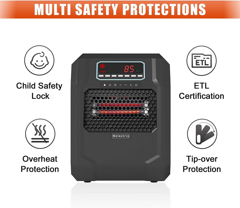 VOLTORB Freestanding Portable Electric Space Heater for Bedroom or Indoor Use...