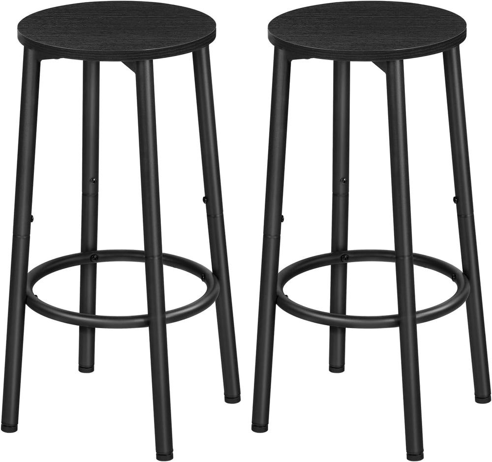 HOOBRO Bar Stools, Set of 2 Bar Chairs, Kitchen Round Height Stools with Foot...