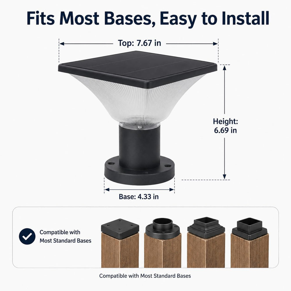 Solar Post Cap Lights Outdoor,Dusk to Dawn Auto On/Off Solar Powered Post Lig...