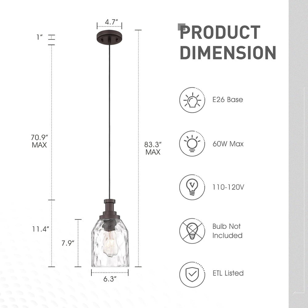 zeyu Modern Pendant Lights Kitchen Island 2 Pack, 1-Light Hanging Pendant Lig...