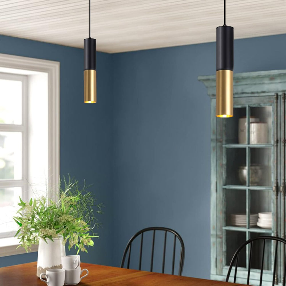 Modern Mini Pendant Light Set of 3, Metal Gold Black Pendant Ceiling Lamps Fi...