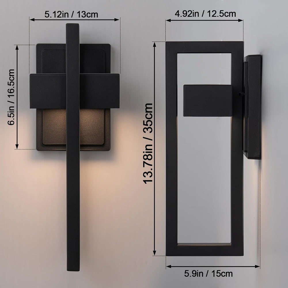 2-Pack Modern Outdoor Wall Lights, 15W LED Exterior Lighting