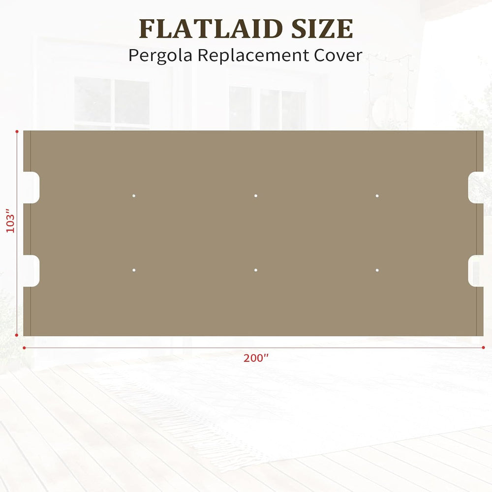 slashome 200" x 103" Pergola Replacement Canopy, Fits L-PG152PST-B,...