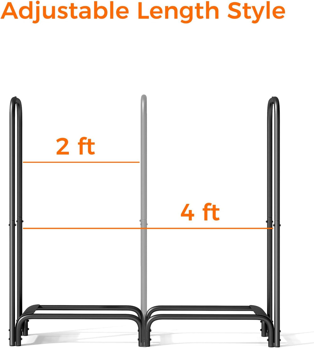 Firewood Rack,4ft Heavy Duty Fire Wood Storage Racks for Indoor Outdoor,Metal...