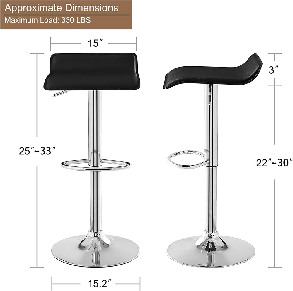 VECELO Bar Stools Set of 2, Counter Bar Stools with Swivel Bar and Adjustable...