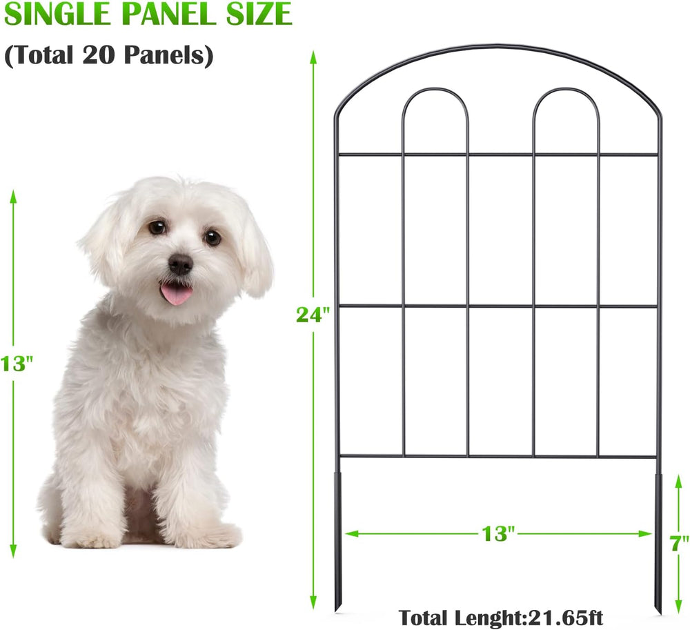 Decorative Garden Fence 24in x 22ft, Flower Bed Fencing Panels