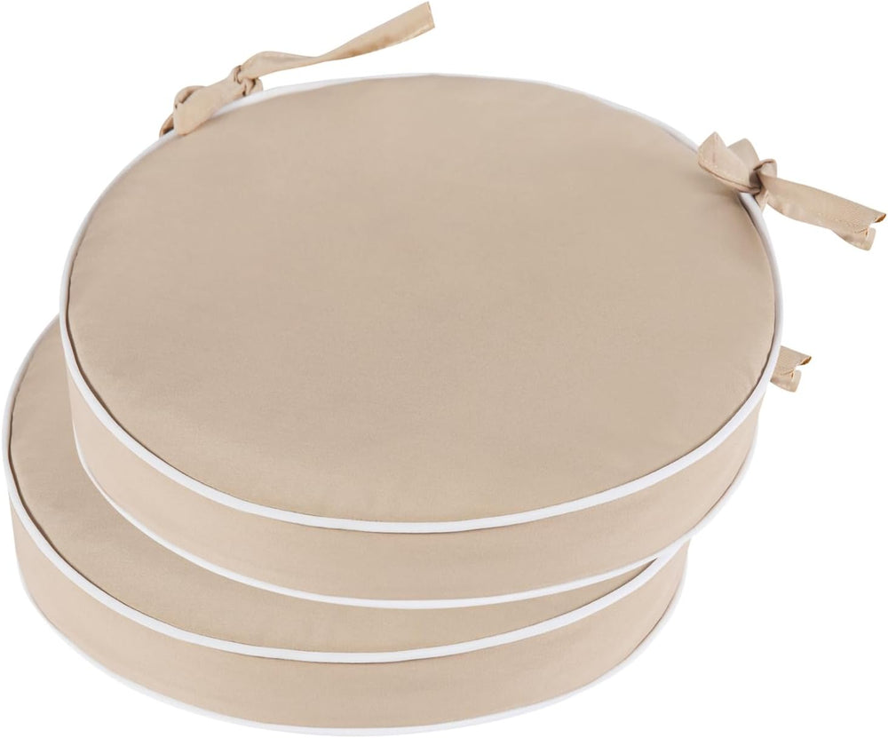 Outdoor Bistro Chair Cushions Set of 2, Waterproof 15 inch Round Seat Cushion...