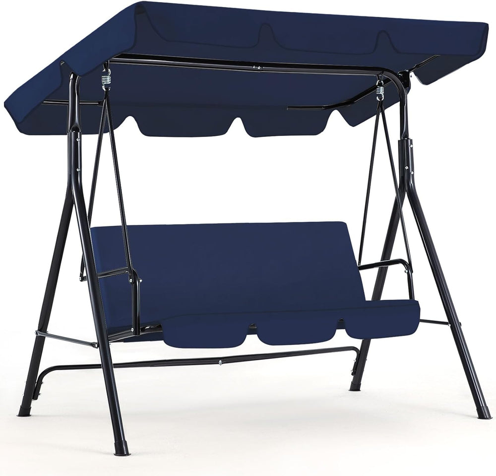 AECOJOY Porch Swing with Stand, 3-Seat Outdoor Clearance Porch Swings for Adu...