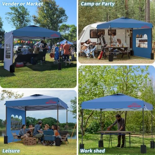 10x10 Pop Up Canopy Tent with 3 Sidewalls, Grey