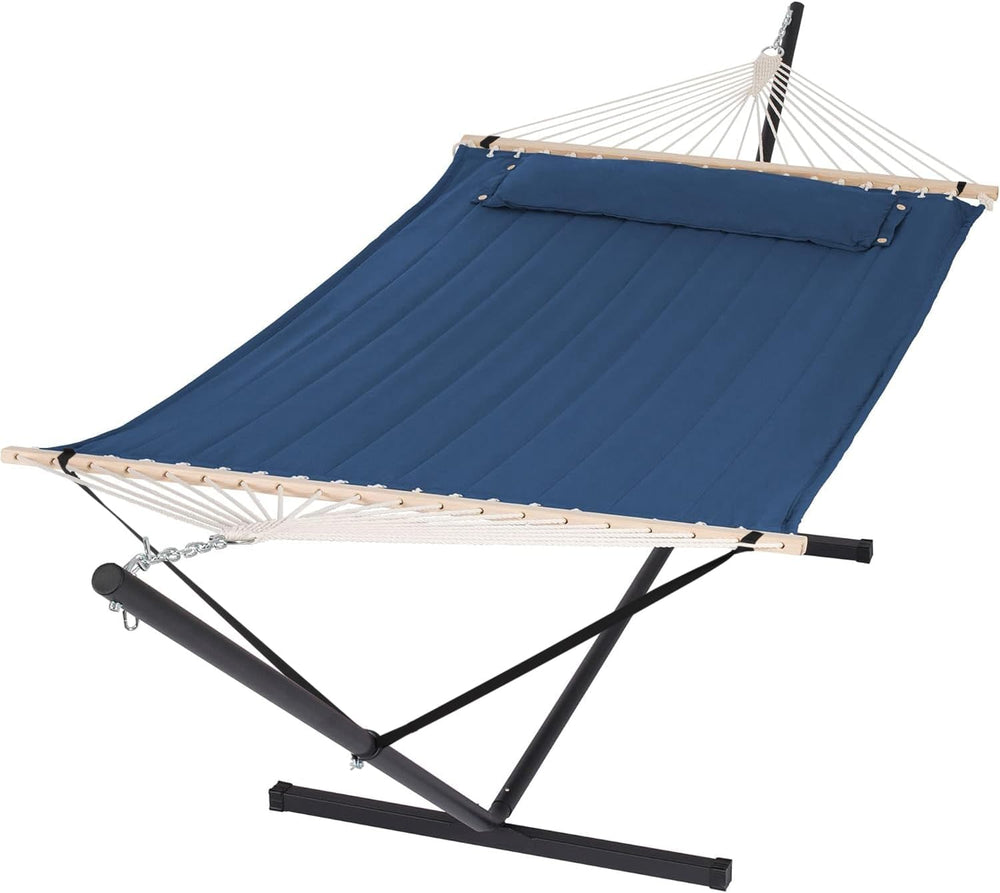 SUNCREAT Heavy Duty Hammocks with Stands Included, 475 lbs Capacity, Navy