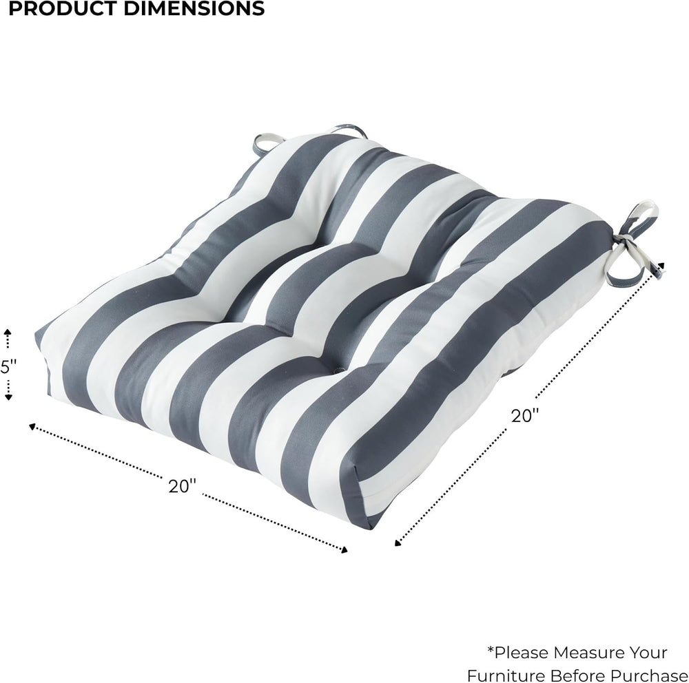 20x20 Square Tufted Outdoor Seat Cushion, Reversible Patio Chair Cushion with...