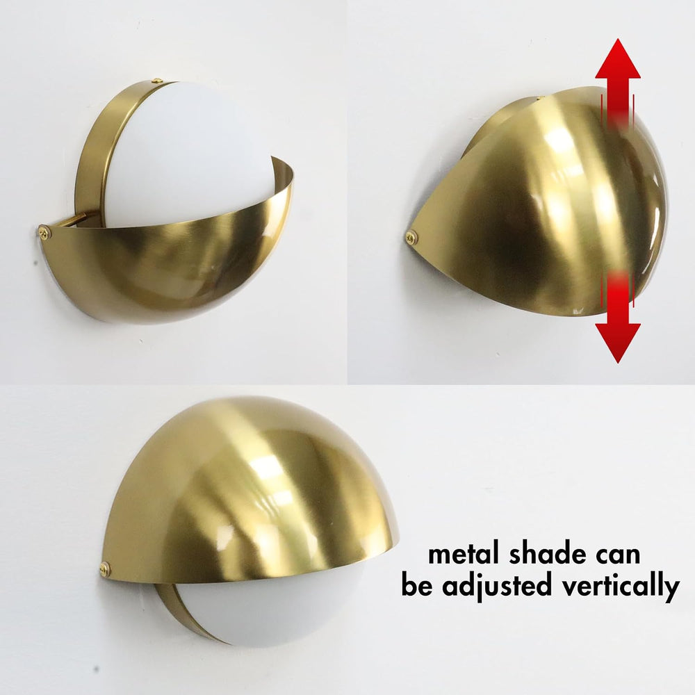 YUBOLE Gold Wall Sconce, Mid Century Bathroom Vanity Light Over Mirror