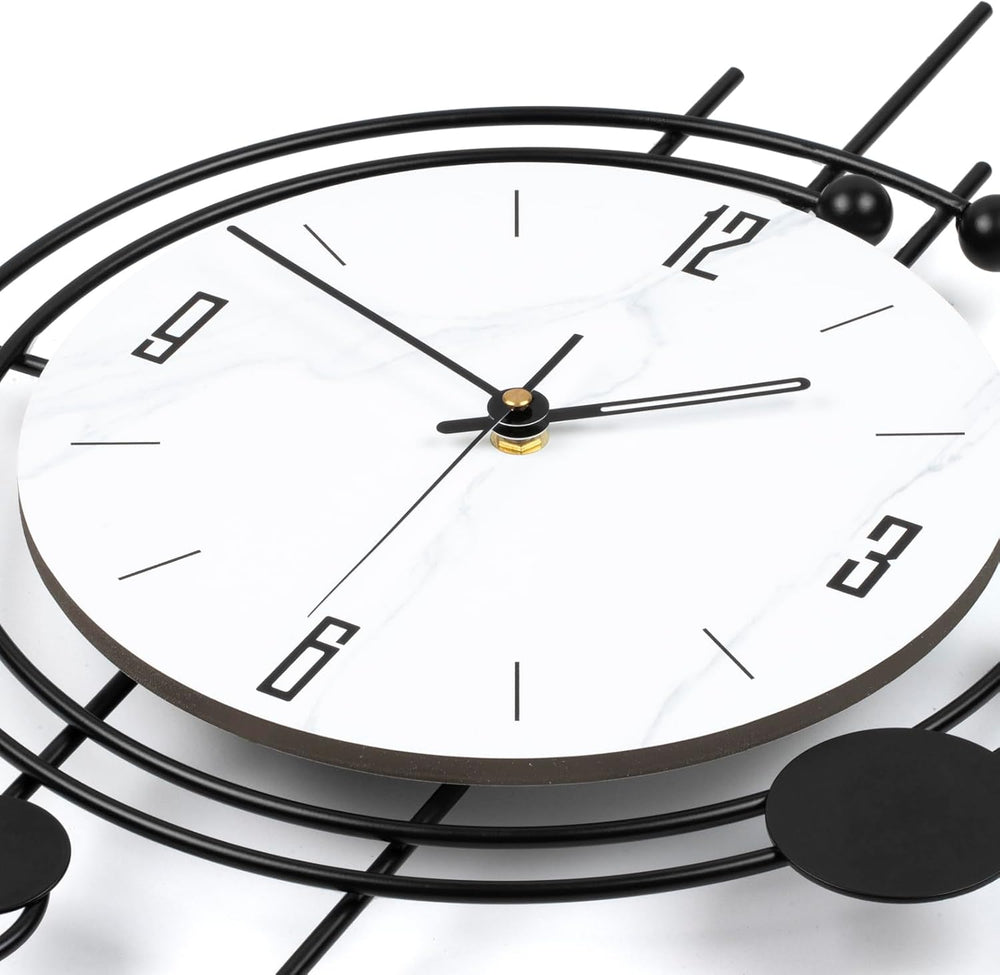 Modern Wall Clock for Living Room Decor Large Decorative Metal Wall Clock wit...