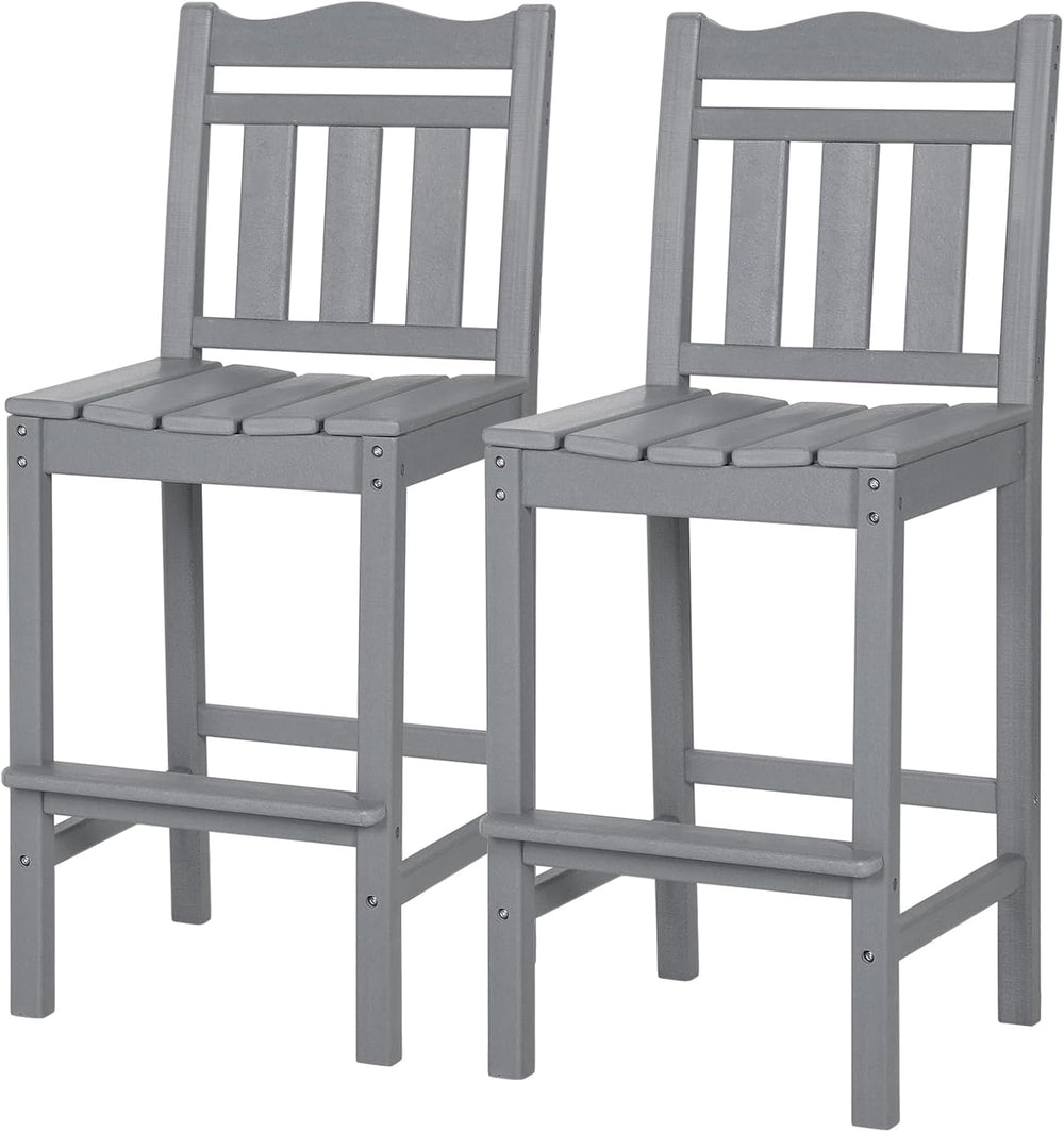 nalone Outdoor Bar Stools Set of 2, HDPE Tall Adirondack Chairs Bar Chairs, W...