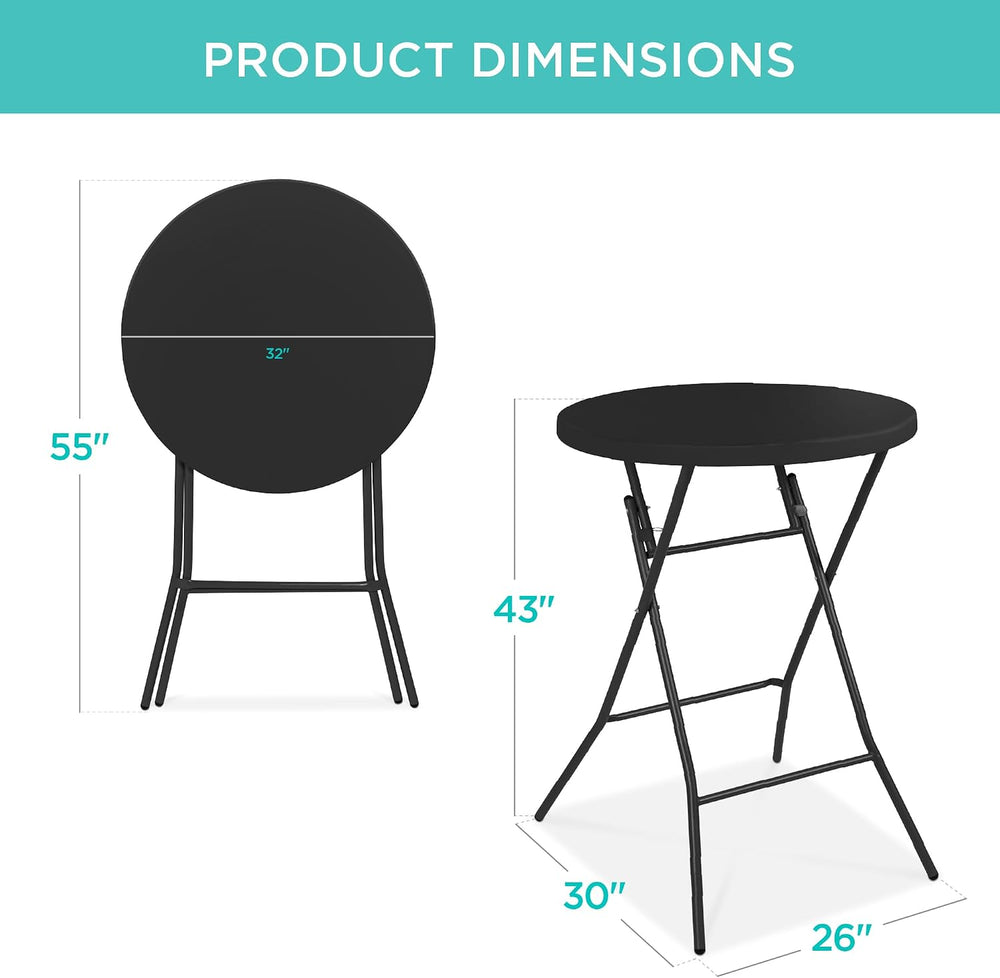 Best Choice Products 32in Bar Height Folding Table, Round Indoor Outdoor Acce...