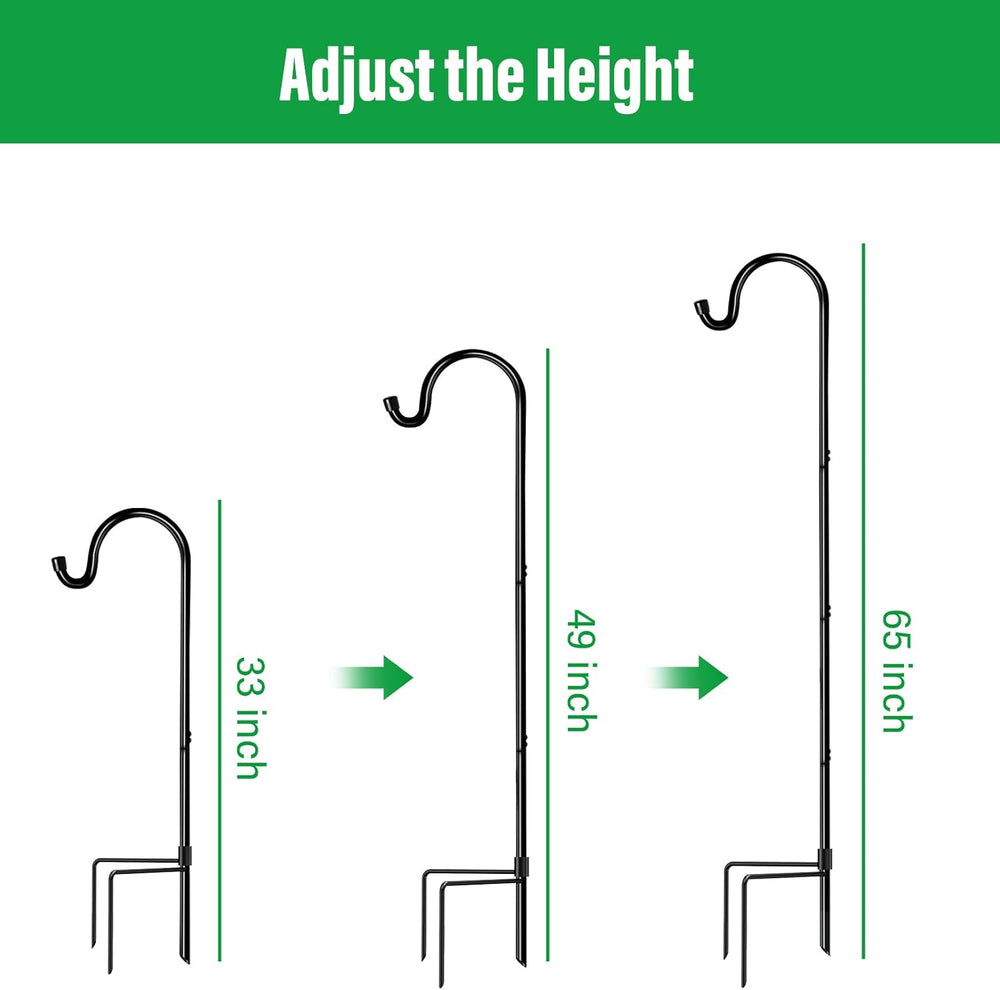 GOFORWILD 65 Inch 8 Pack Shepherd Hook for Garden Decor